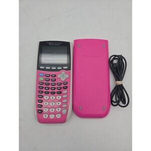 TI-84 Plus C Silver Edition Pink Calculator Tested With cover and Cord - WORKS